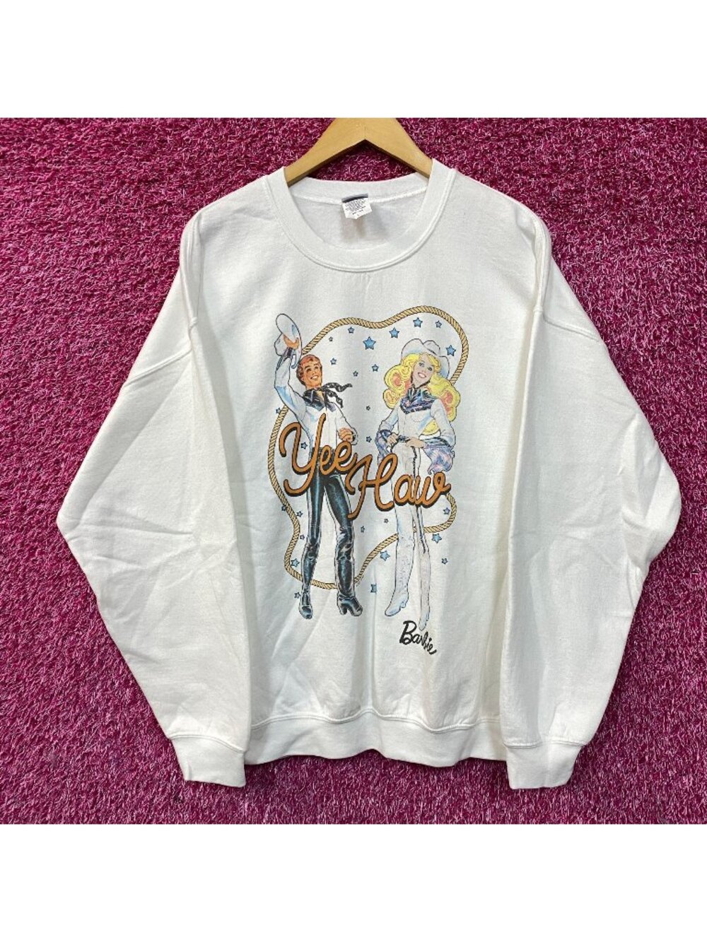 Matel Cowgirl Barbie and Cowboy Ken Crewneck Sweater Large